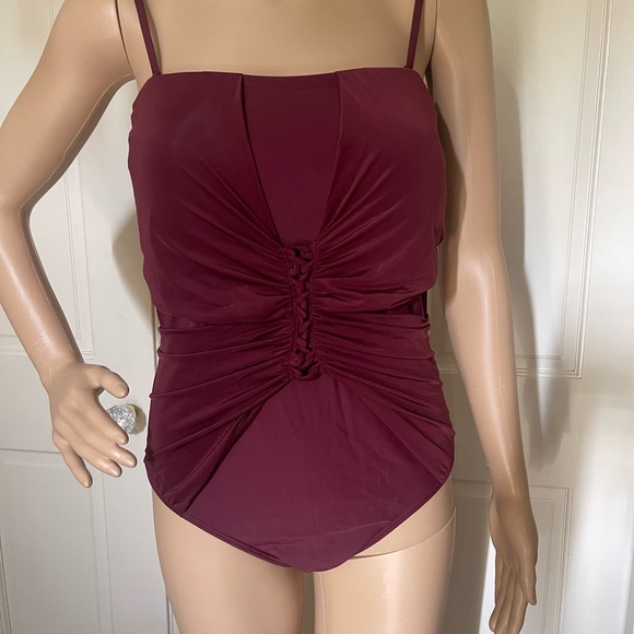Burgundy One Piece swimsuit - Picture 3 of 3